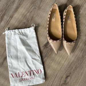 Valentino Stud Nude Flats